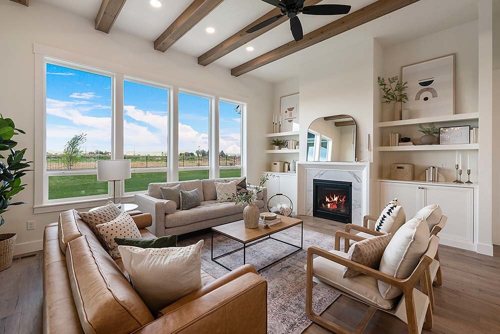 asbury great room wood beams