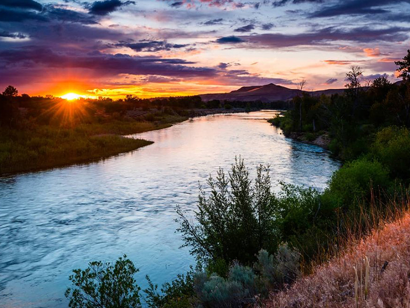 Boise river view in canyon