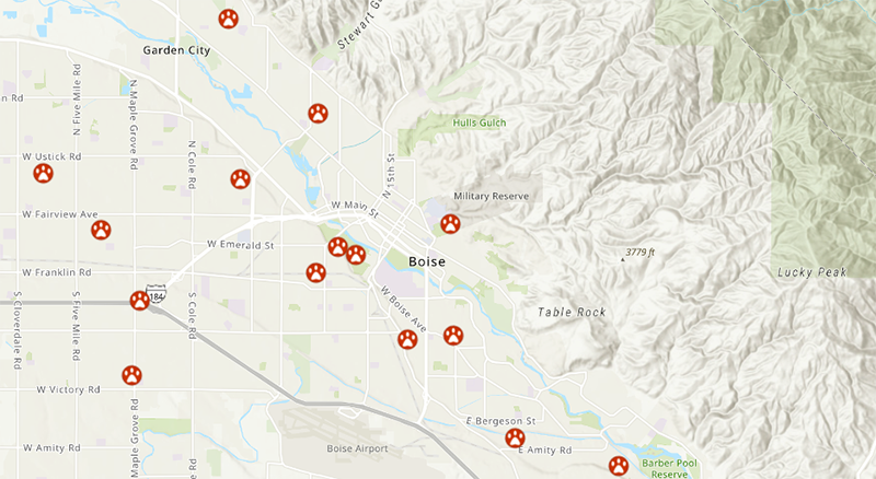 Boise Dog Park Map