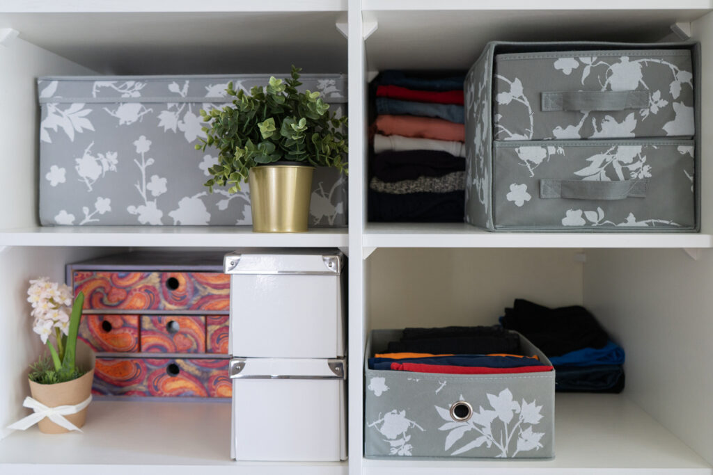 National Get Organized Month. Storage solutions for organizing your home.