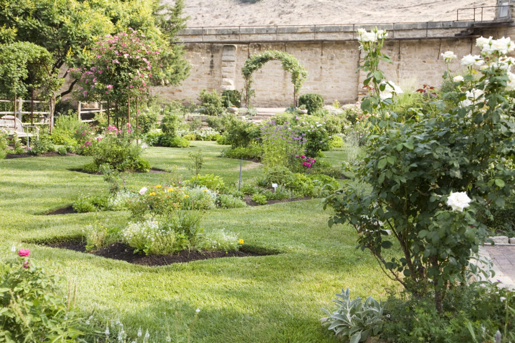 "Rose garden at Botanical Gardens in Boise, ID"