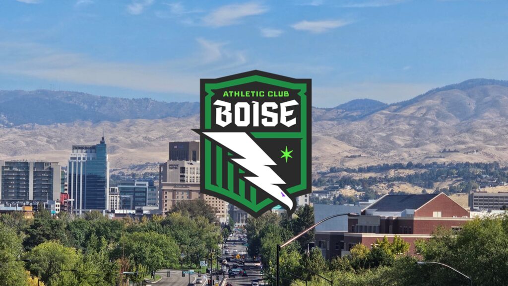Athletic Club Boise Logo on top of a picture of downtown Boise.