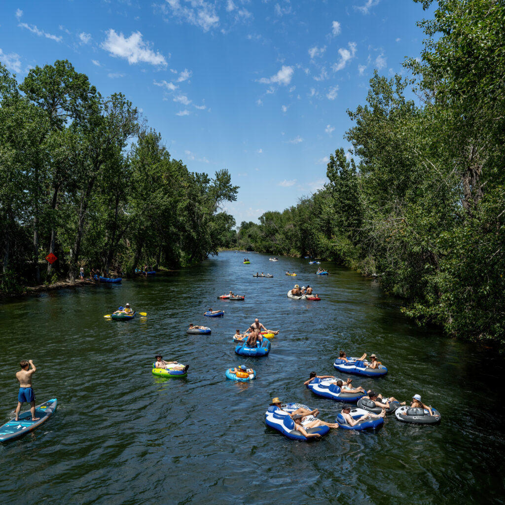 Boise, Idaho, USA – July 16, 2022: Boise Idaho popular past time of floating the river