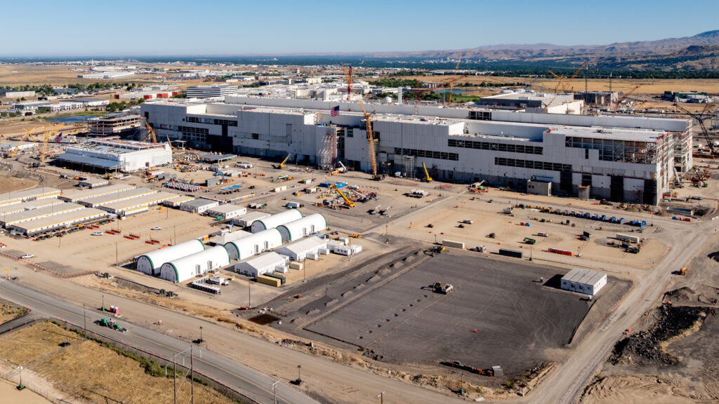 Boise, Idaho, USA –July 04, 2026: Micron facility in Boise Idaho with Mega Fab construction site
